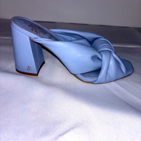 Sam & Libby Womens Size 8 Blue Dress Jovanna Sandal Blocked Heel Pre Owned - Picture 1 of 6
